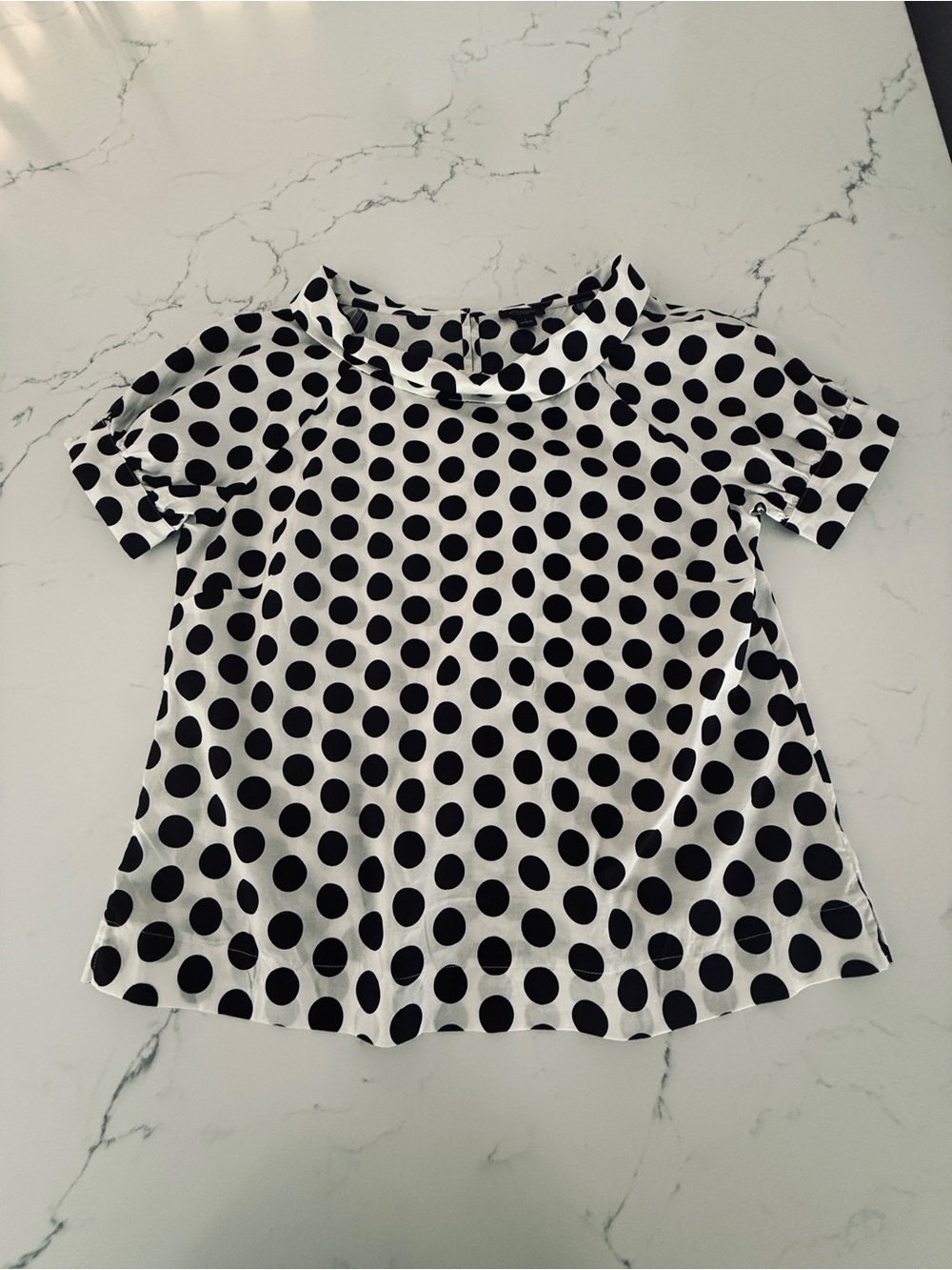 Ann Taylor Black and White Polka Dot Blouse